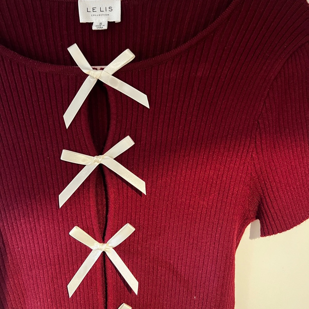 Satin bow knit top - Picture 6 of 6